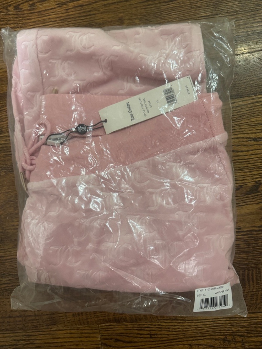 Juicy Couture Embossed “JC”Patterned Velour Track Pants/Size XL/NIB/SEALED! - Picture 2 of 16